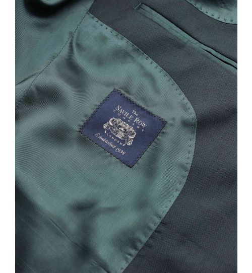 Mens Bottle Green Wool-Blend Textured Jacket | Savile Row Co