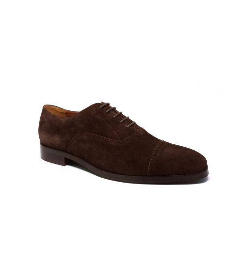 Mens Chocolate Brown Suede Derby Shoes | Savile Row Co