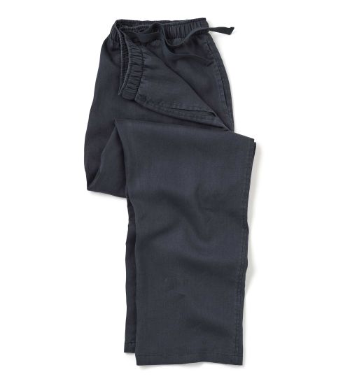 Mens Dark Navy Pure Linen Lounge Pants | Savile Row Co