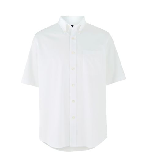 Mens White Classic Fit Oxford Shirt - Short Sleeve | Savile Row Co