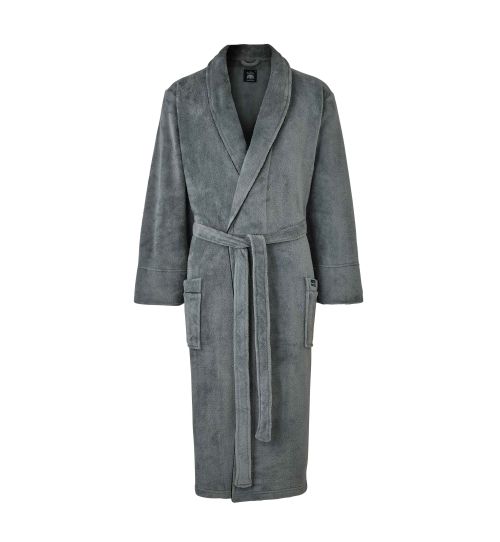 Men's Dark Grey Supersoft Dressing Gown | Savile Row Co