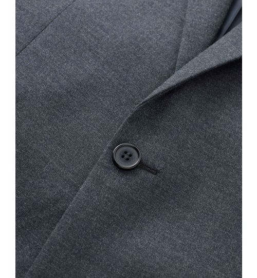 Men's Dark Grey Wool-Blend Tailored Fit Suit Jacket | Savile Row Co