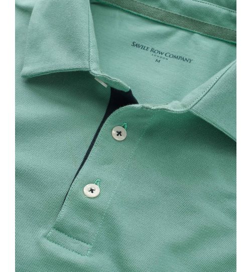 Men’s Pale Green Cotton-Piqué Polo Shirt | Savile Row Co