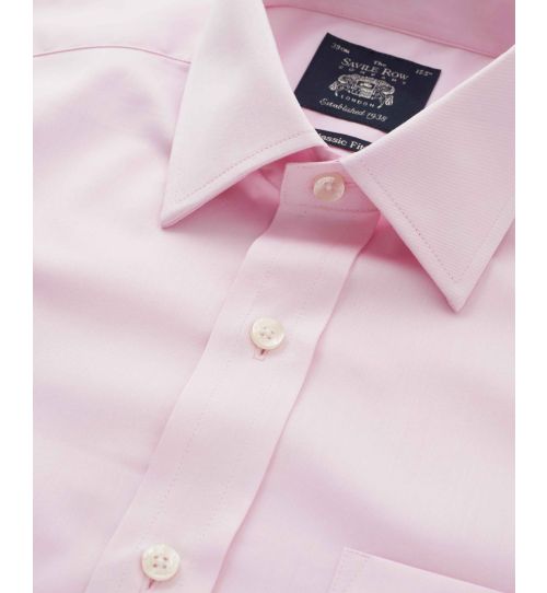 Men's Pale Pink Twill Classic Fit Formal Shirt With Single or Double ...