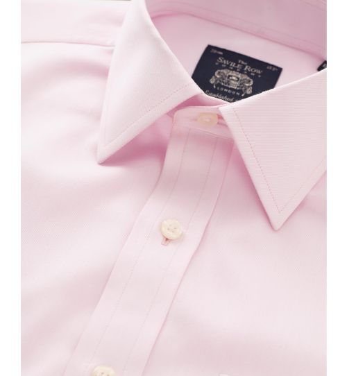 Men’s pink twill classic fit non-iron shirt | Savile Row Co