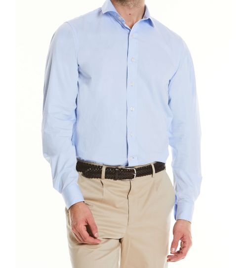 Mens Sky Blue Slim Fit Short Length Shirt | Savile Row Co