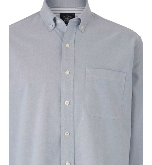Men's Light Denim Blue Classic Fit Oxford Casual Shirt | Savile Row Co
