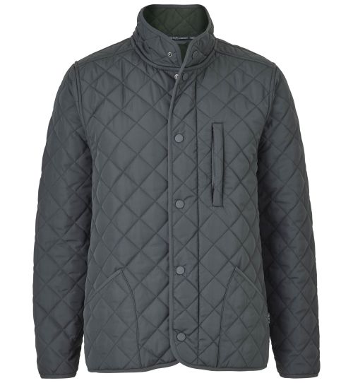 Men’s Recycled Quilted Jacket in Dark Grey | Savile Row Co