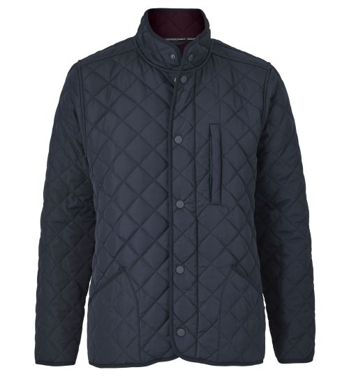 Men's Navy Quilted Jacket | Savile Row Co