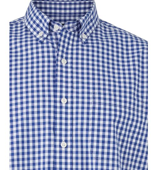 Men’s Button-Down Shirt in Blue Check | Savile Row Co