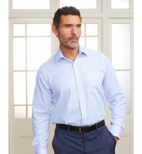 Men's Sky Blue Classic Fit Formal Shirt With Single Cuffs | Savile Row Co