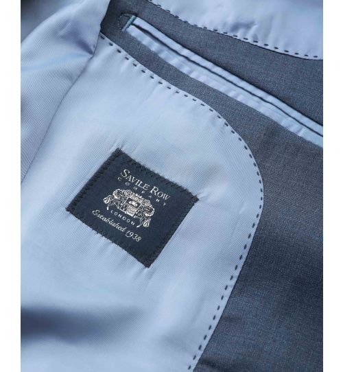 Men's Dark Blue Wool-Blend Suit Jacket | Savile Row Co