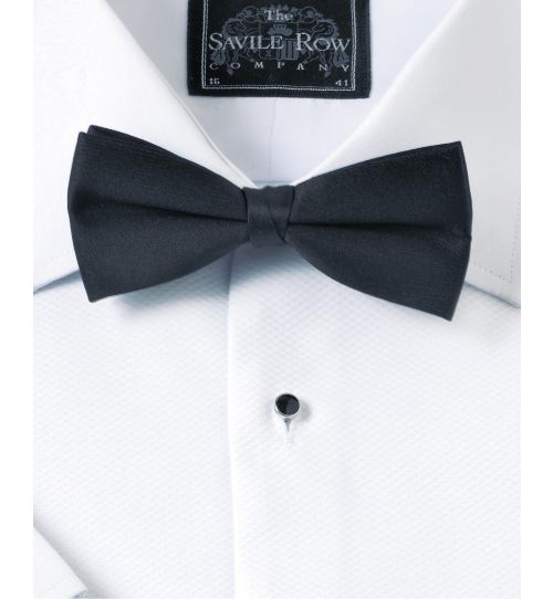 Men's Black Ready Tied Silk Bow Tie | Savile Row Co