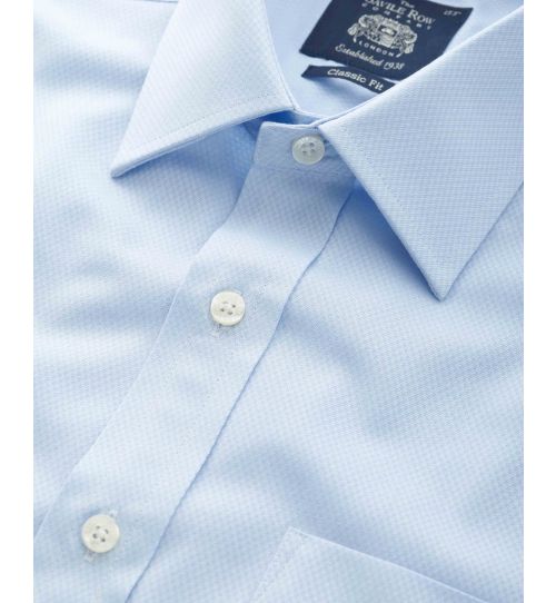 Men's Sky Blue Dobby Classic Fit Formal Shirt With Double Cuffs ...