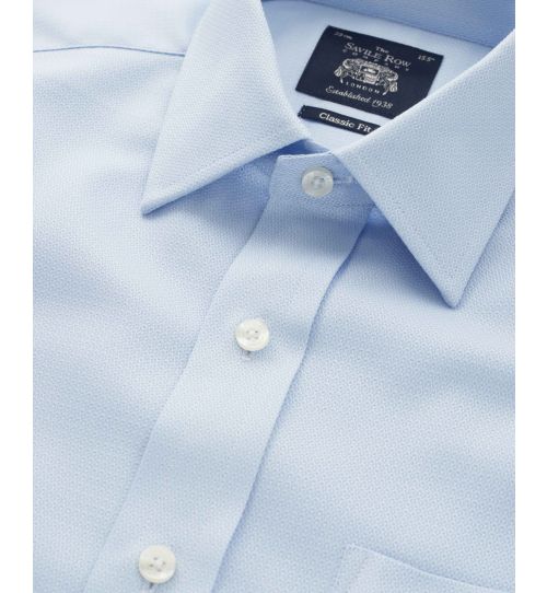 Men’s Sky Blue Twill Classic Fit Shirt | Savile Row Co