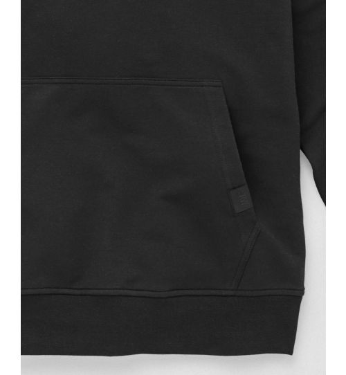 Men's classic black loopback stretch cotton active hoodie | Savile Row Co