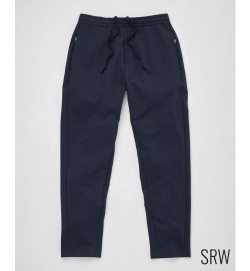 Men's Navy Loopback Stretch Cotton Active Jogging Bottoms | Savile Row Co