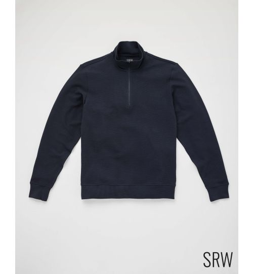 SRW Active Navy Sweat Wicking Half-Zip Sweatshirt