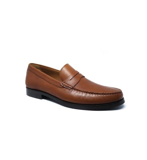 Mens Tan Leather Loafers | Savile Row Co