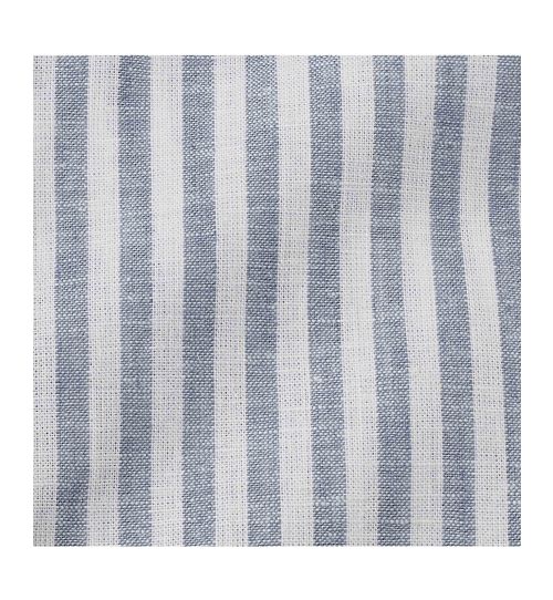 Men's White Blue Stripe Linen-Blend Casual Shirt | Savile Row Co