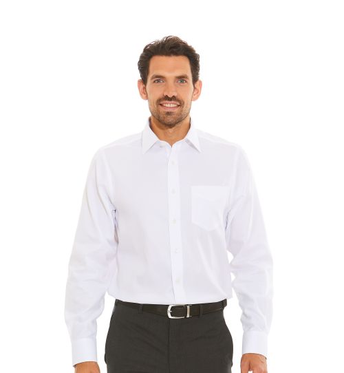 Men's White Micro Dobby Classic Fit Non-Iron Formal Shirt With Single ...