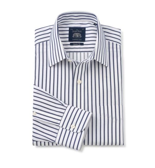 Men’s Striped Classic Fit Non-Iron Shirt | Savile Row Co