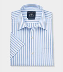 Blue Prince Of Wales Check Classic Fit Shirt - Double Cuff