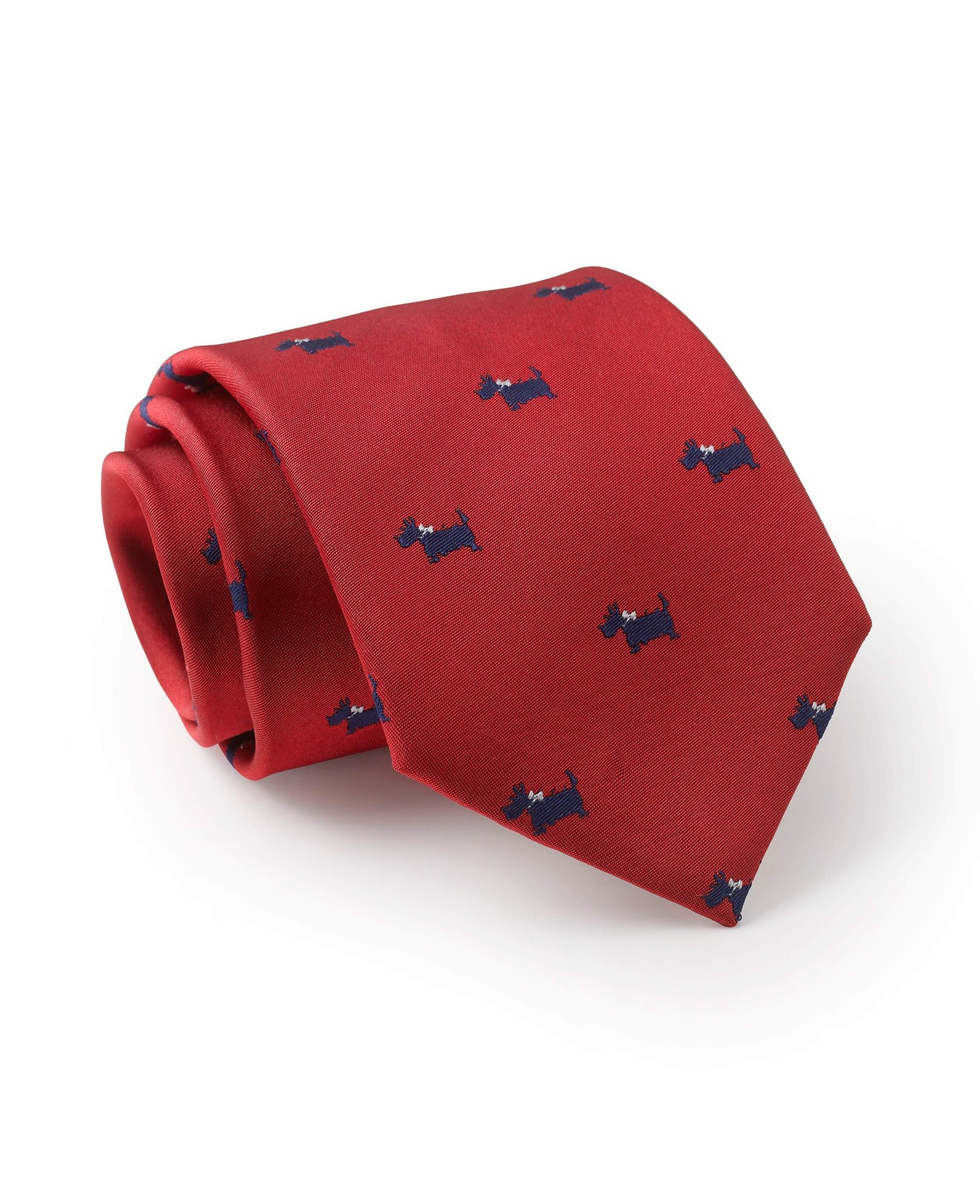 Red Scottie Dog Silk Tie