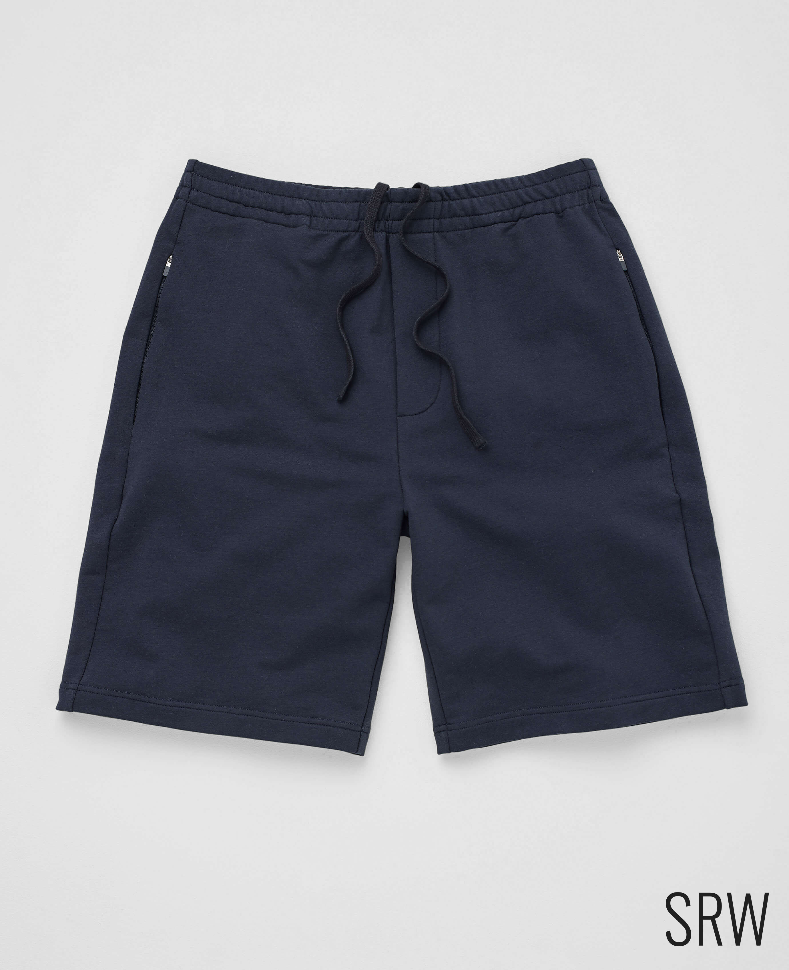 Image of SRW Navy Stretch Loopback Cotton Blend Sweat Shorts