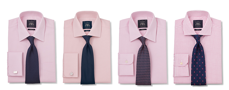 Pink Shirt/Grey Suit