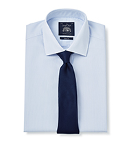 White Blue Stripe Slim Fit Shirt - Single Cuff