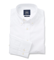White Pinpoint Slim Fit Button-Down Casual Shirt